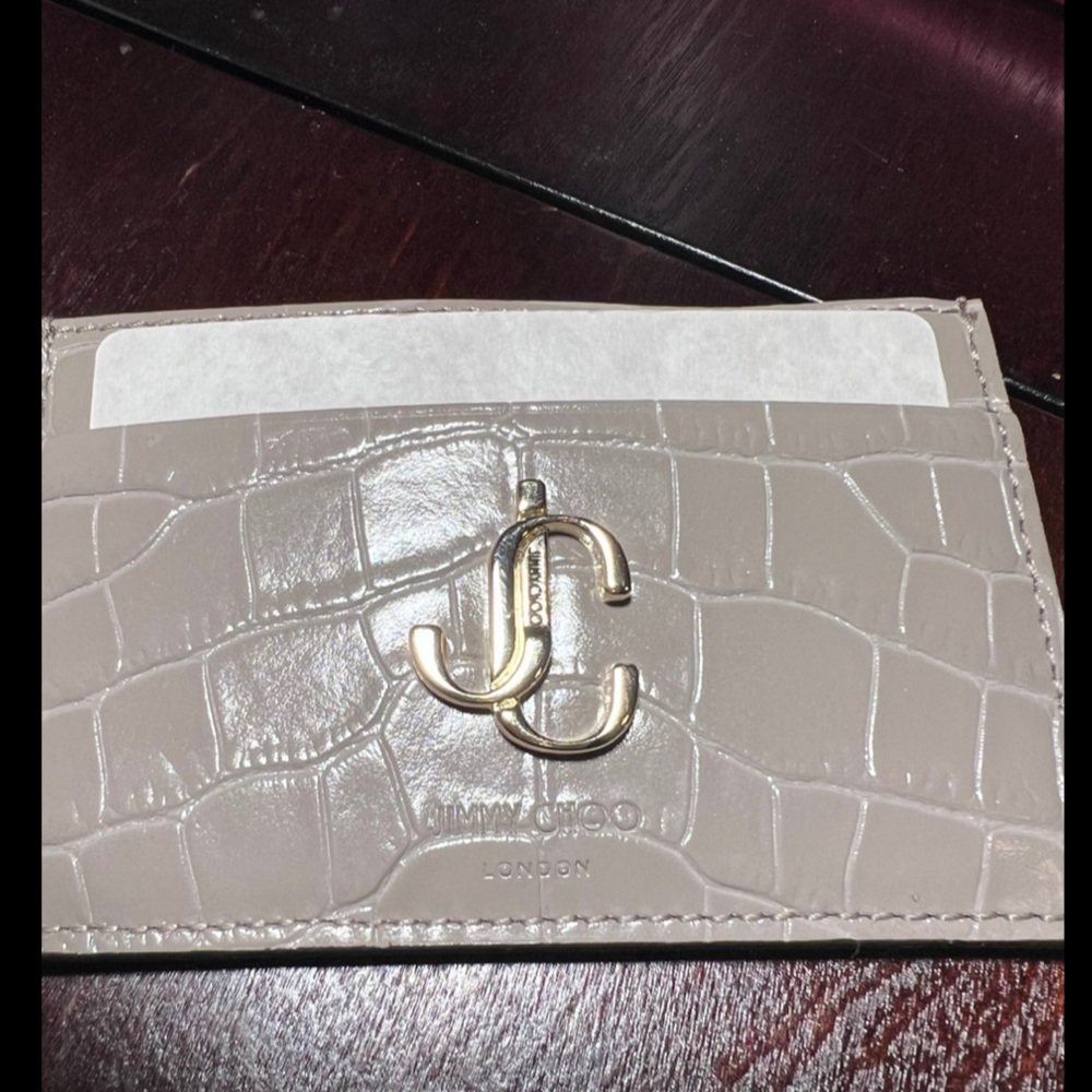Jimmy Choo leather croc card holder